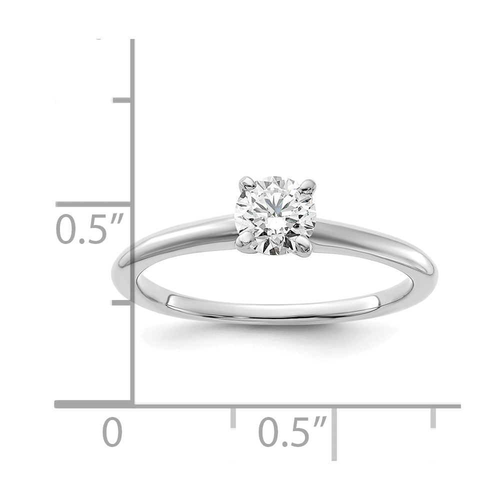 14K Weißgold Verlobungsring mit 0,5 ct. zertifiziertem, im Labor gezüchtetem Diamant, VS/SI+ G+, rund, Solitär
