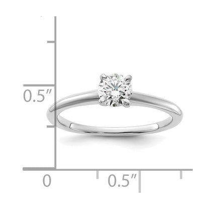 14K Weißgold Verlobungsring mit 0,5 ct. zertifiziertem, im Labor gezüchtetem Diamant, VS/SI+ G+, rund, Solitär