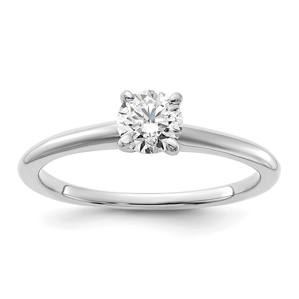 14K Weißgold Verlobungsring mit 0,5 ct. im Labor gezüchteten Diamanten VS+ F+ Rund-Solitär