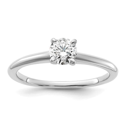 14K Weißgold Verlobungsring mit 0,5 ct. zertifiziertem, im Labor gezüchtetem Diamant, VS/SI+ G+, rund, Solitär