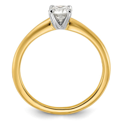 14K Bicolor 0,5 ct. zertifizierter Laborgezüchteter Diamant VS/SI+ G+ Rund Solitär Verlobungsring