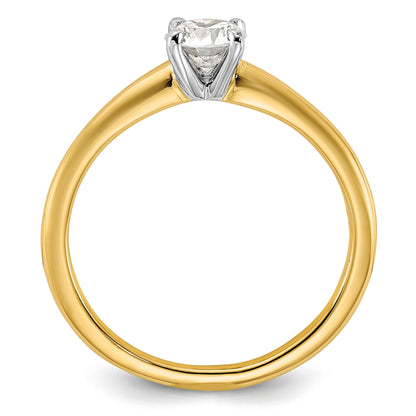 14K Weiß-/Roségold Zweifarbiger 0,5 ct. Laborgezüchteter Diamant VS+ F+ Rund Solitär Verlobungsring