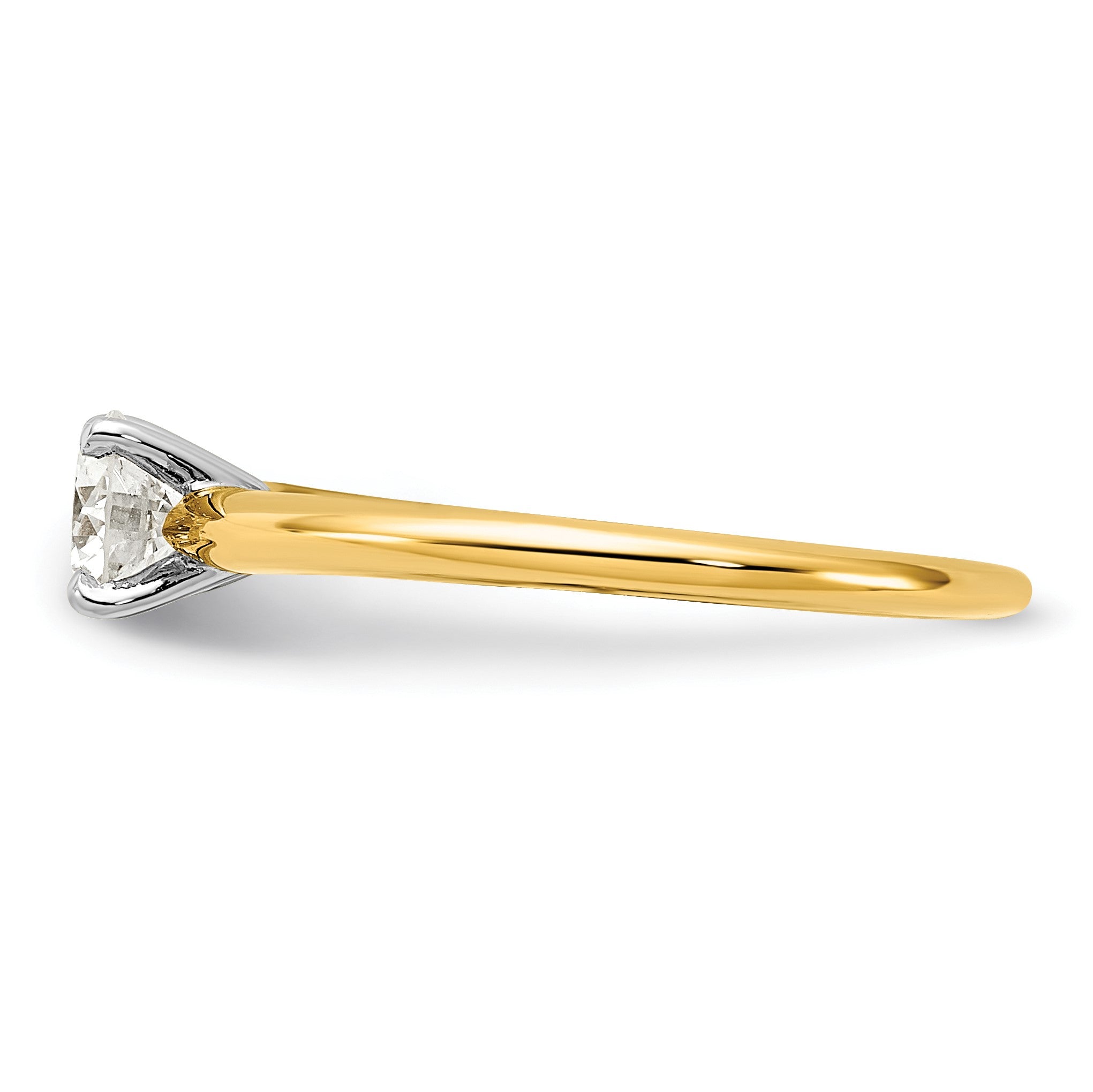 14K Weiß-/Roségold Zweifarbiger 0,5 ct. Laborgezüchteter Diamant VS+ F+ Rund Solitär Verlobungsring