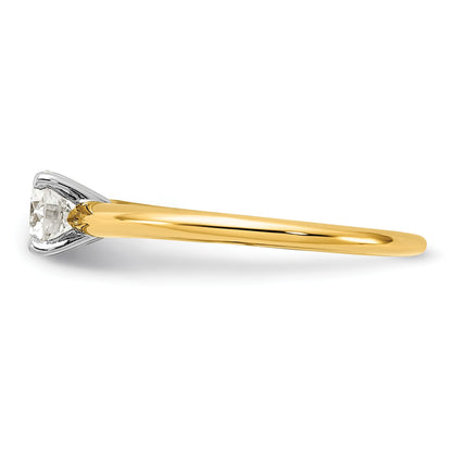 14K Weiß-/Roségold Zweifarbiger 0,5 ct. Laborgezüchteter Diamant VS+ F+ Rund Solitär Verlobungsring