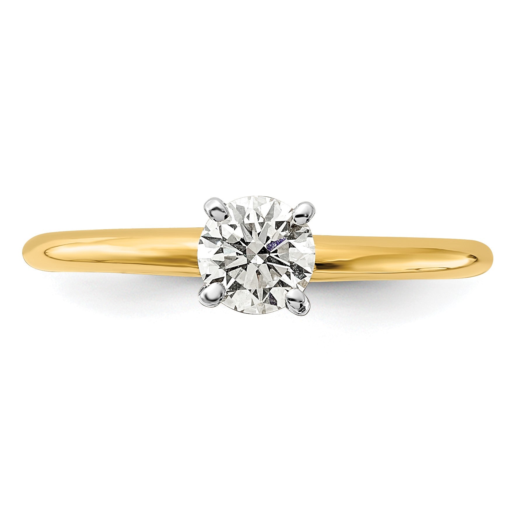 14K Weiß-/Roségold Zweifarbiger 0,5 ct. Laborgezüchteter Diamant VS+ F+ Rund Solitär Verlobungsring