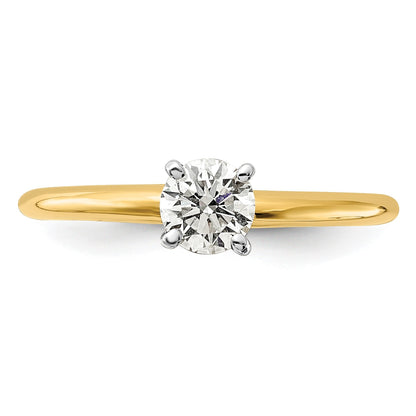 14K Weiß-/Roségold Zweifarbiger 0,5 ct. Laborgezüchteter Diamant VS+ F+ Rund Solitär Verlobungsring