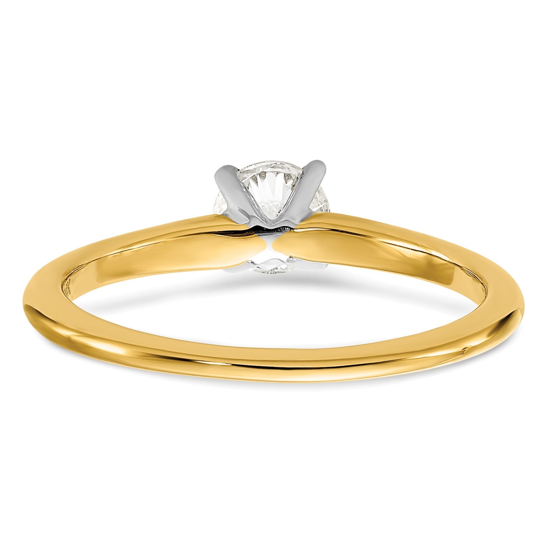 14K Weiß-/Roségold Zweifarbiger 0,5 ct. Laborgezüchteter Diamant VS+ F+ Rund Solitär Verlobungsring