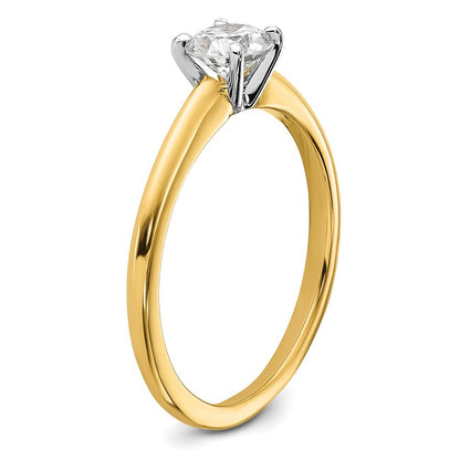 14K Bicolor 0,5 ct. zertifizierter Laborgezüchteter Diamant VS/SI+ G+ Rund Solitär Verlobungsring