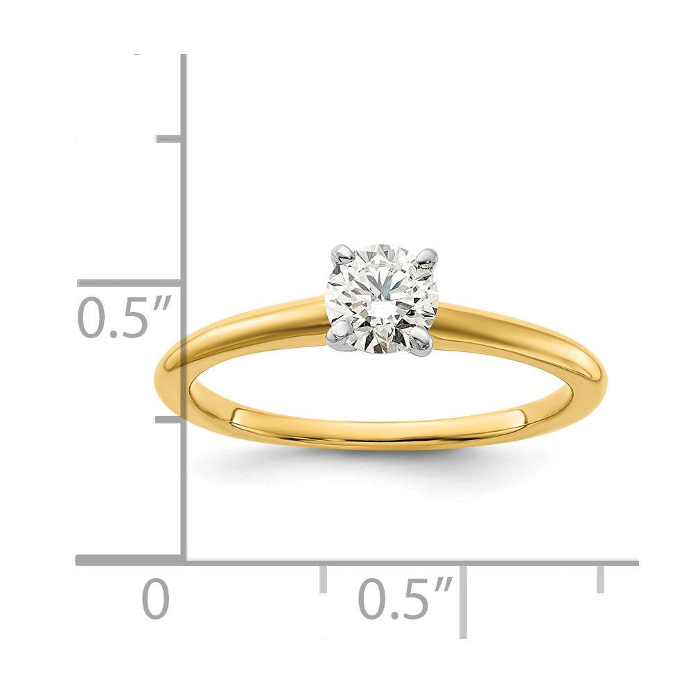 14K Bicolor 0,5 ct. zertifizierter Laborgezüchteter Diamant VS/SI+ G+ Rund Solitär Verlobungsring