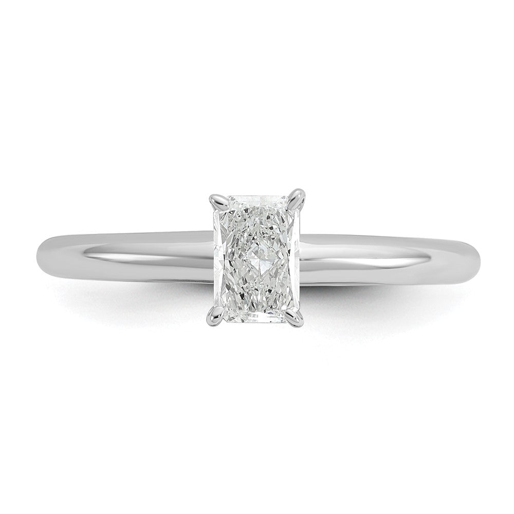 14K Weißgold 0,5 ct. Zertifizierter Laborgezüchteter Diamant VS/SI+ G+ Radiant-Solitär-Verlobungsring