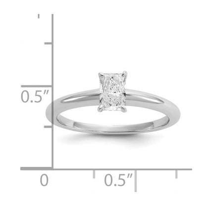 14K Weißgold 0,5 ct. Zertifizierter Laborgezüchteter Diamant VS/SI+ G+ Radiant-Solitär-Verlobungsring