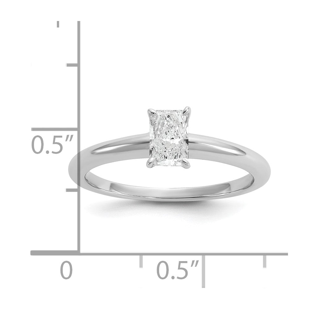 14K Weißgold 0,5 ct. Laborgezüchteter Diamant VS/SI+ G+ Radiant-Schliff Solitär-Verlobungsring