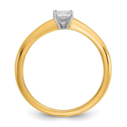 14K Bicolor Verlobungsring mit 0,5 ct. im Radiant-Schliff, im Labor gezüchteter Solitär-Diamant VS/SI+ G+