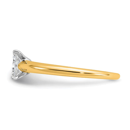 14K Bicolor Verlobungsring mit 0,5 ct. im Radiant-Schliff, im Labor gezüchteter Solitär-Diamant VS/SI+ G+