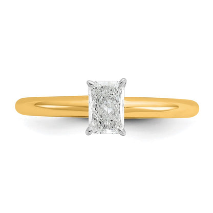 14K Bicolor 0,5 ct. zertifizierter im Labor gezüchteter Diamant VS/SI+ G+ Radiant-Solitär-Verlobungsring