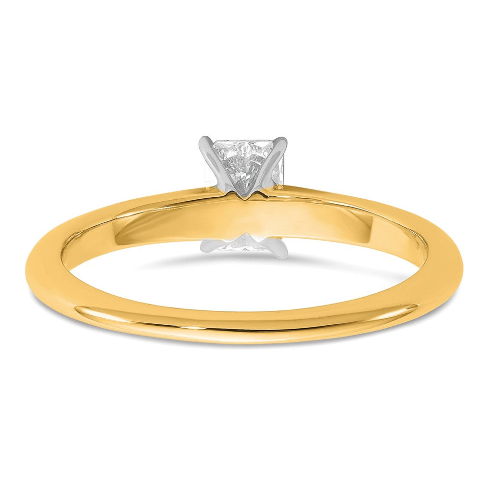 14K Bicolor 0,5 ct. zertifizierter im Labor gezüchteter Diamant VS/SI+ G+ Radiant-Solitär-Verlobungsring