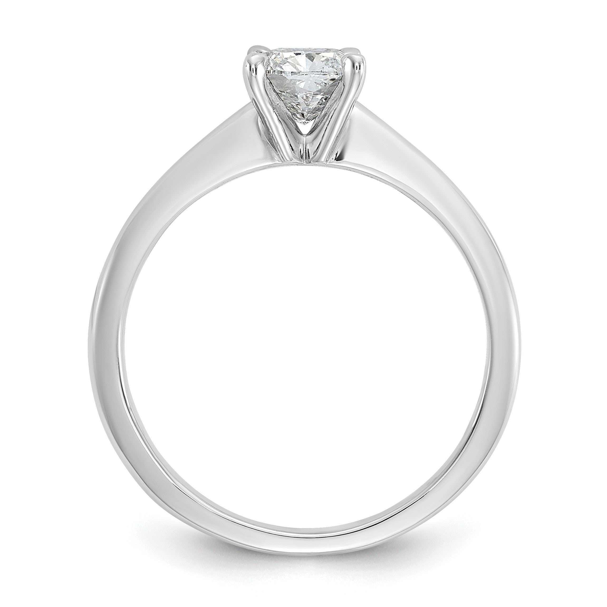 14K Weißgold Verlobungsring mit 0,75 ct. laborgezüchtetem Diamant VS/SI+ G+ im Kissenschliff, Solitär