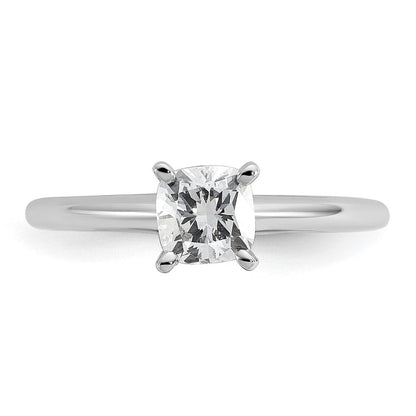 14K Weißgold 0,75 ct. zertifizierter, im Labor gezüchteter Diamant VS/SI+ G+ Kissenschliff Solitär Verlobungsring