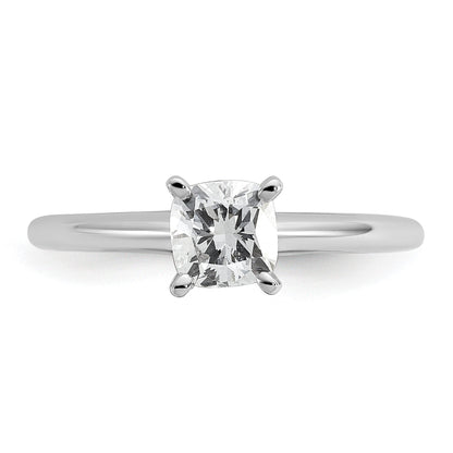 14K Weißgold Verlobungsring mit 0,75 ct. laborgezüchtetem Diamant VS/SI+ G+ im Kissenschliff, Solitär