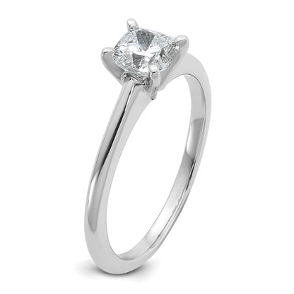 14K Weißgold Verlobungsring mit 0,75 ct. laborgezüchtetem Diamant VS/SI+ G+ im Kissenschliff, Solitär