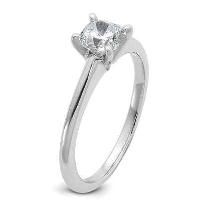 14K Weißgold Verlobungsring mit 0,75 ct. laborgezüchtetem Diamant VS/SI+ G+ im Kissenschliff, Solitär
