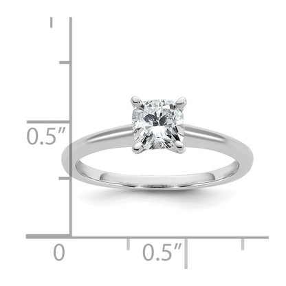 14K Weißgold Verlobungsring mit 0,75 ct. laborgezüchtetem Diamant VS/SI+ G+ im Kissenschliff, Solitär