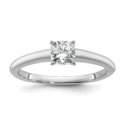 14K Weißgold Verlobungsring mit 0,75 ct. laborgezüchtetem Diamant VS/SI+ G+ im Kissenschliff, Solitär