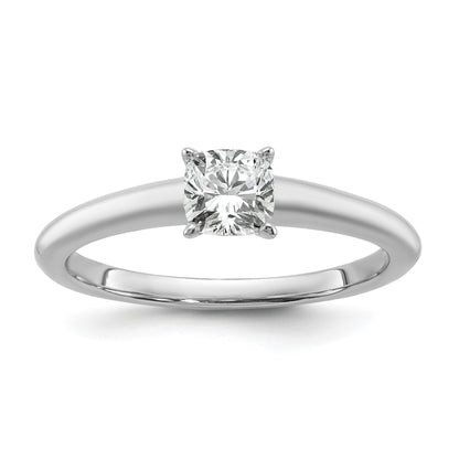 14K Weißgold Verlobungsring mit 0,75 ct. laborgezüchtetem Diamant VS/SI+ G+ im Kissenschliff, Solitär