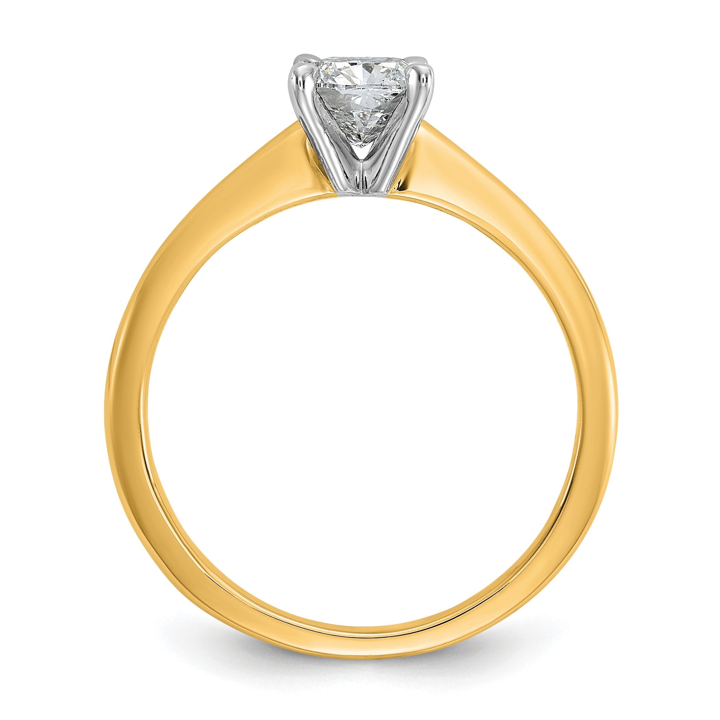 14K Bicolor Verlobungsring mit 0,75 ct. Laborgezüchtetem Diamant im Kissenschliff, Solitär, VS/SI+ G+