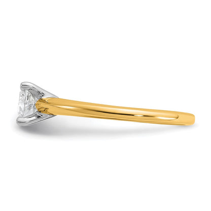 14K Bicolor Verlobungsring mit 0,75 ct. Laborgezüchtetem Diamant im Kissenschliff, Solitär, VS/SI+ G+
