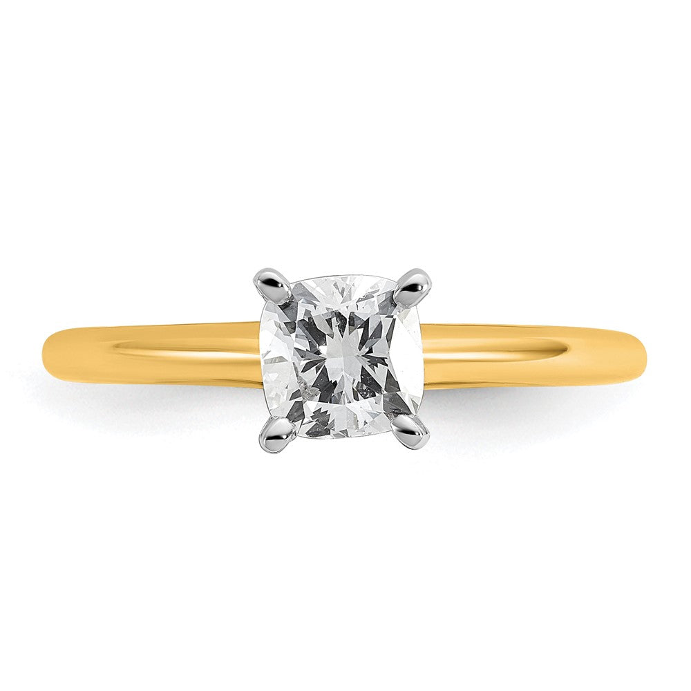 14K Bicolor Verlobungsring mit 0,75 ct. Laborgezüchtetem Diamant im Kissenschliff, Solitär, VS/SI+ G+