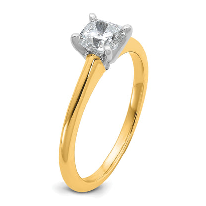 14K Bicolor Verlobungsring mit 0,75 ct. Laborgezüchtetem Diamant im Kissenschliff, Solitär, VS/SI+ G+