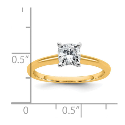 14K Bicolor Verlobungsring mit 0,75 ct. Laborgezüchtetem Diamant im Kissenschliff, Solitär, VS/SI+ G+