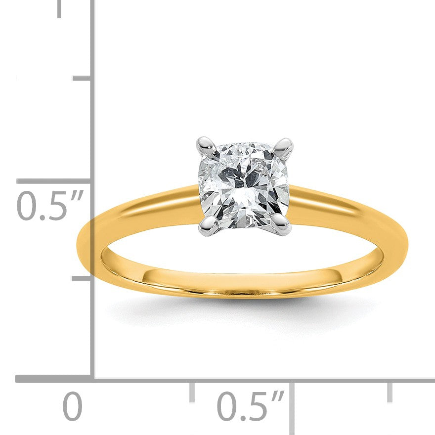14K Bicolor Verlobungsring mit 0,75 ct. Laborgezüchtetem Diamant im Kissenschliff, Solitär, VS/SI+ G+