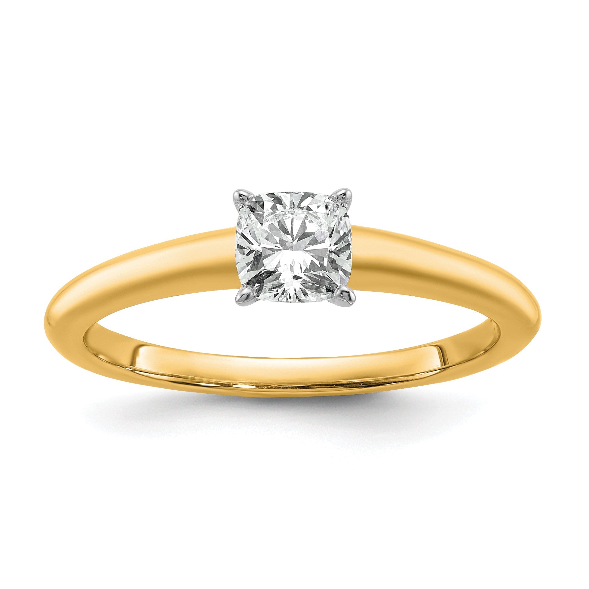 14K Bicolor Verlobungsring mit 0,75 ct. Laborgezüchtetem Diamant im Kissenschliff, Solitär, VS/SI+ G+