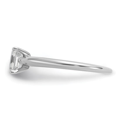 14K Weißgold 0,75 ct. zertifizierter, im Labor gezüchteter Diamant VS/SI+ G+ Smaragdschliff Solitär-Verlobungsring
