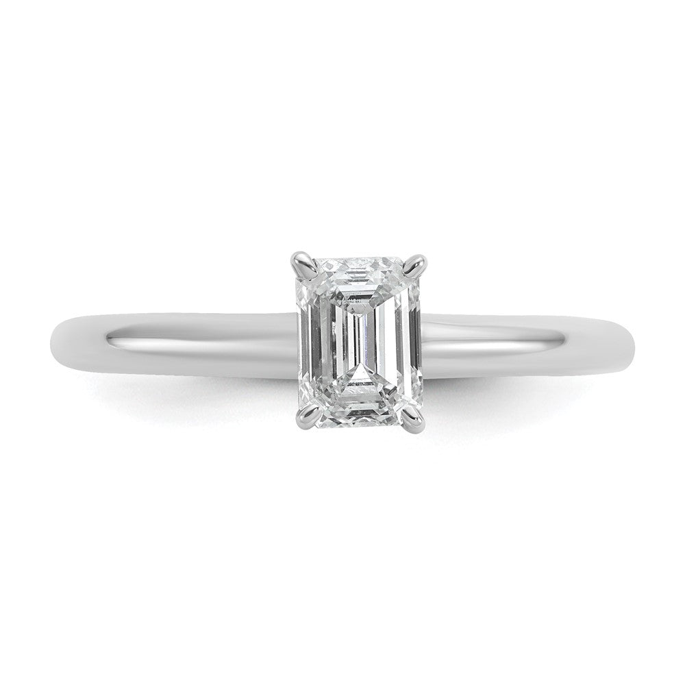 14K Weißgold Verlobungsring mit 0,75 ct. Labor-gezüchtetem Diamant im Smaragdschliff, VS/SI+ G+, als Solitär