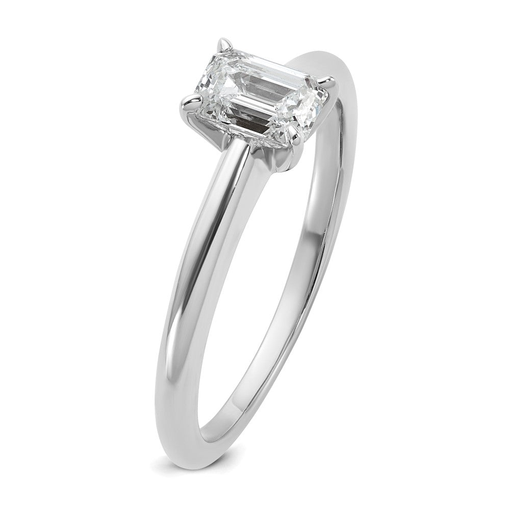 14K Weißgold Verlobungsring mit 0,75 ct. Labor-gezüchtetem Diamant im Smaragdschliff, VS/SI+ G+, als Solitär
