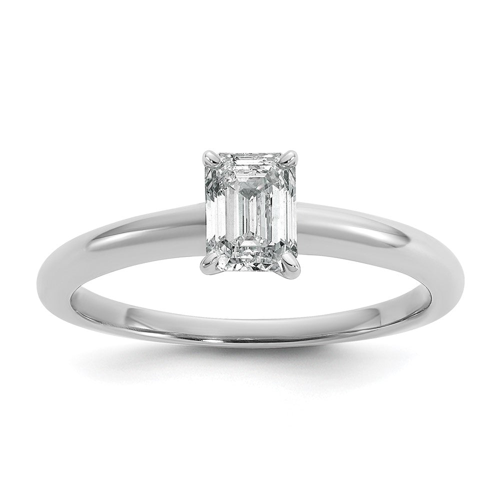 14K Weißgold Verlobungsring mit 0,75 ct. Labor-gezüchtetem Diamant im Smaragdschliff, VS/SI+ G+, als Solitär