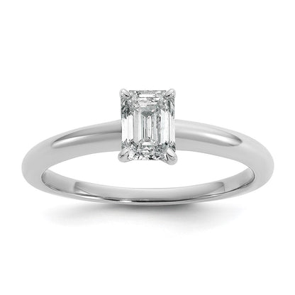 14K Weißgold Verlobungsring mit 0,75 ct. Labor-gezüchtetem Diamant im Smaragdschliff, VS/SI+ G+, als Solitär