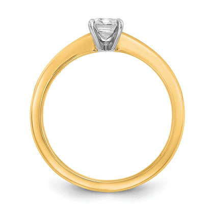 14K Bicolor 0,75 ct. Laborgezüchteter Diamant VS/SI+ G+ Smaragd-Solitär-Verlobungsring