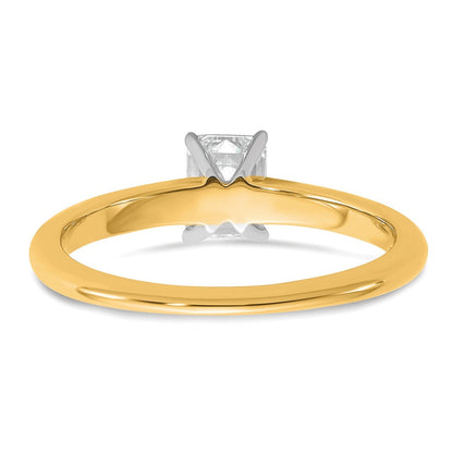 14K Bicolor 0,75 ct. Laborgezüchteter Diamant VS/SI+ G+ Smaragd-Solitär-Verlobungsring