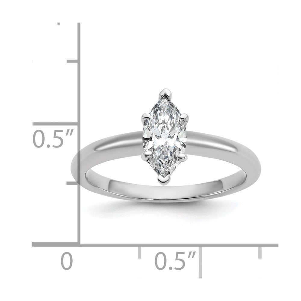 14K Weißgold 0,75 ct. zertifizierter im Labor gezüchteter Diamant VS/SI+ G+ Marquise-Solitär-Verlobungsring