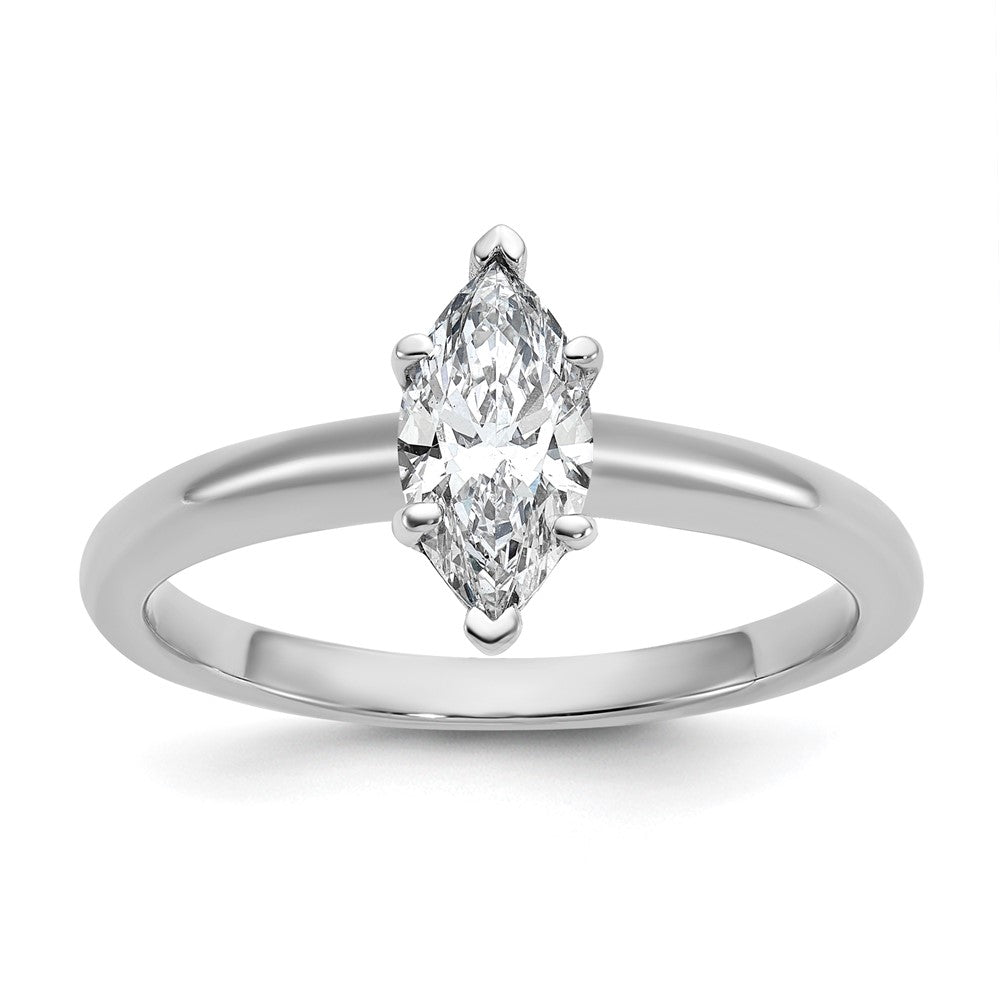 14K Weißgold 0,75 ct. zertifizierter im Labor gezüchteter Diamant VS/SI+ G+ Marquise-Solitär-Verlobungsring
