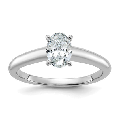 14K Weißgold 0,75 ct. Labor-Diamant VS/SI+ G+ Oval Solitär Verlobungsring