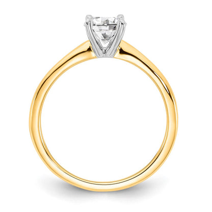 14K Bicolor Verlobungsring mit 0,75 ct. zertifiziertem, im Labor gezüchtetem Diamanten, VS/SI+ G+, Oval-Solitär