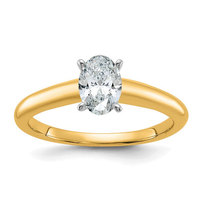 14K Weiß-/Roségold Zweiton-Solitärring mit ovalem, laborgezüchtetem Diamanten, 0,75 ct., VS/SI, FGH