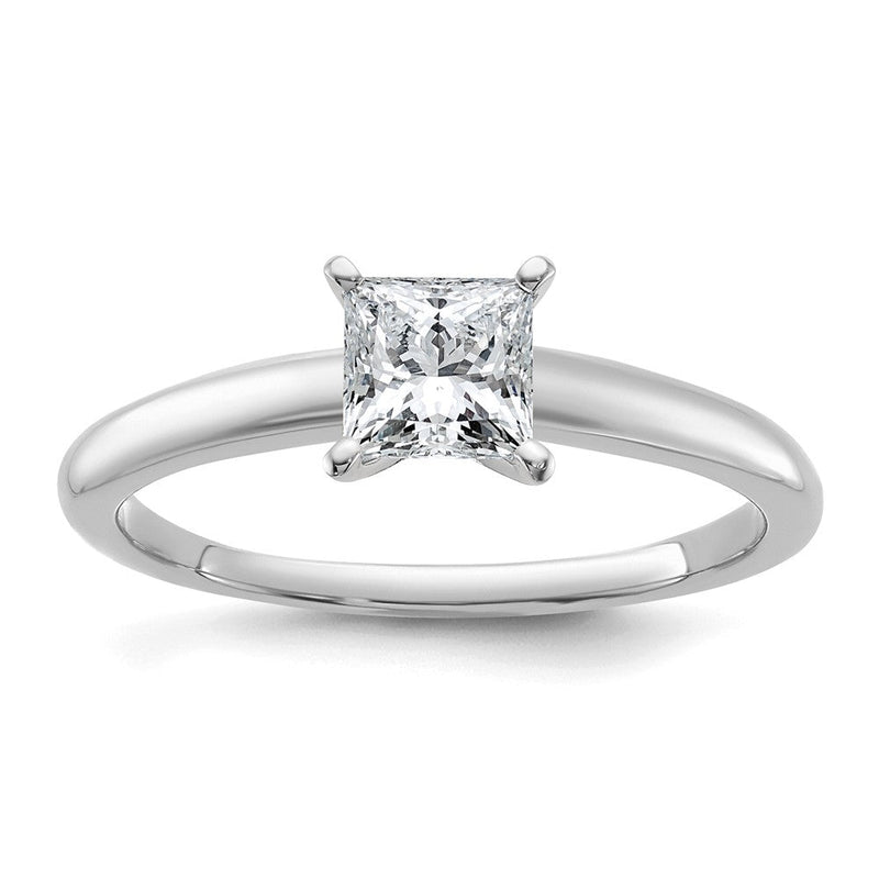 14K Weißgold Verlobungsring mit 0,75 ct. Labor gezüchtetem Diamant VS/SI+ G+ im Princess-Solitär-Schliff
