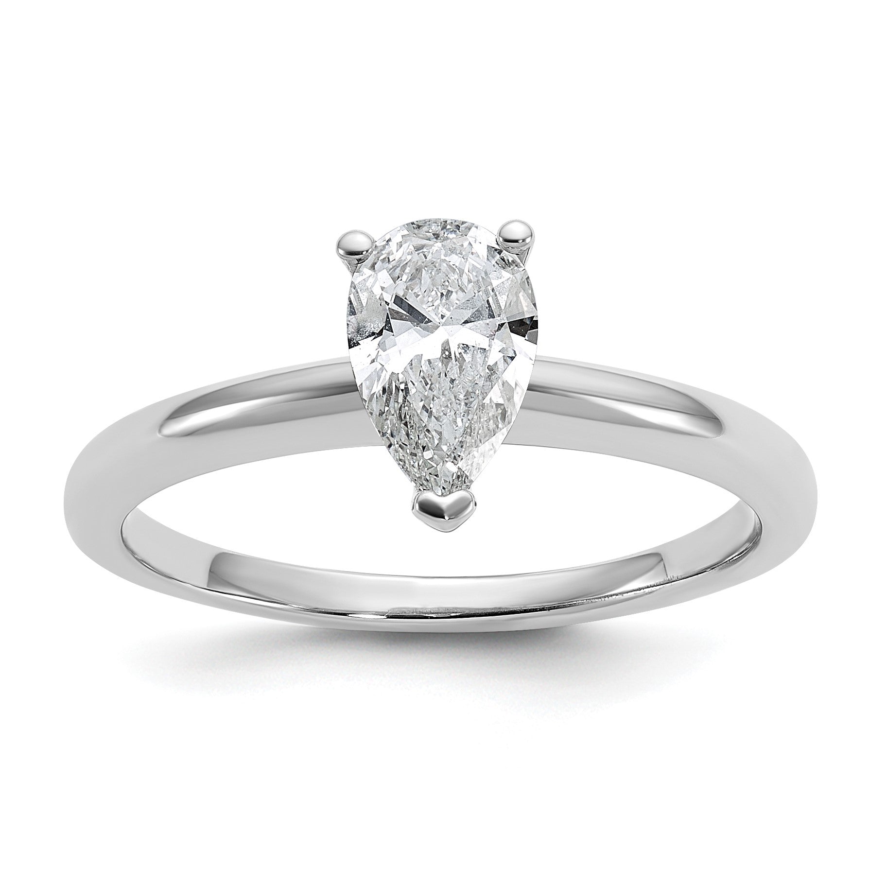 14K Weißgold Verlobungsring mit 0,75 ct. im Solitär-Design, Birnenschliff, Labor-gezüchteter Diamant, VS/SI+ G+