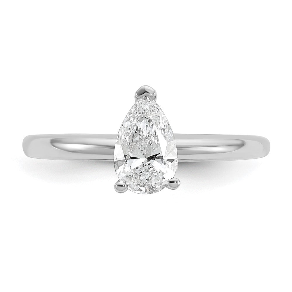 14K Weißgold 0,75 ct. zertifizierter, im Labor gezüchteter Diamant VS/SI+ G+ Birne Solitär Verlobungsring